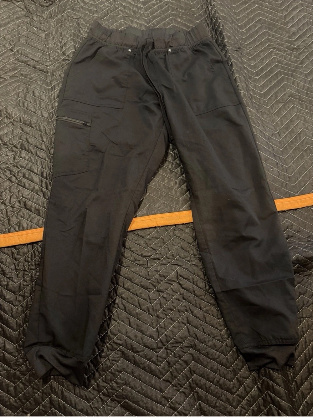 Scrubstar Black Cargo Joggers with Zip Pocket
